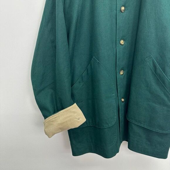 Big Yank Unisex Vintage Emerald Green Corduroy Collar Cuffs Barn Chore Jacket - Picture 12 of 13